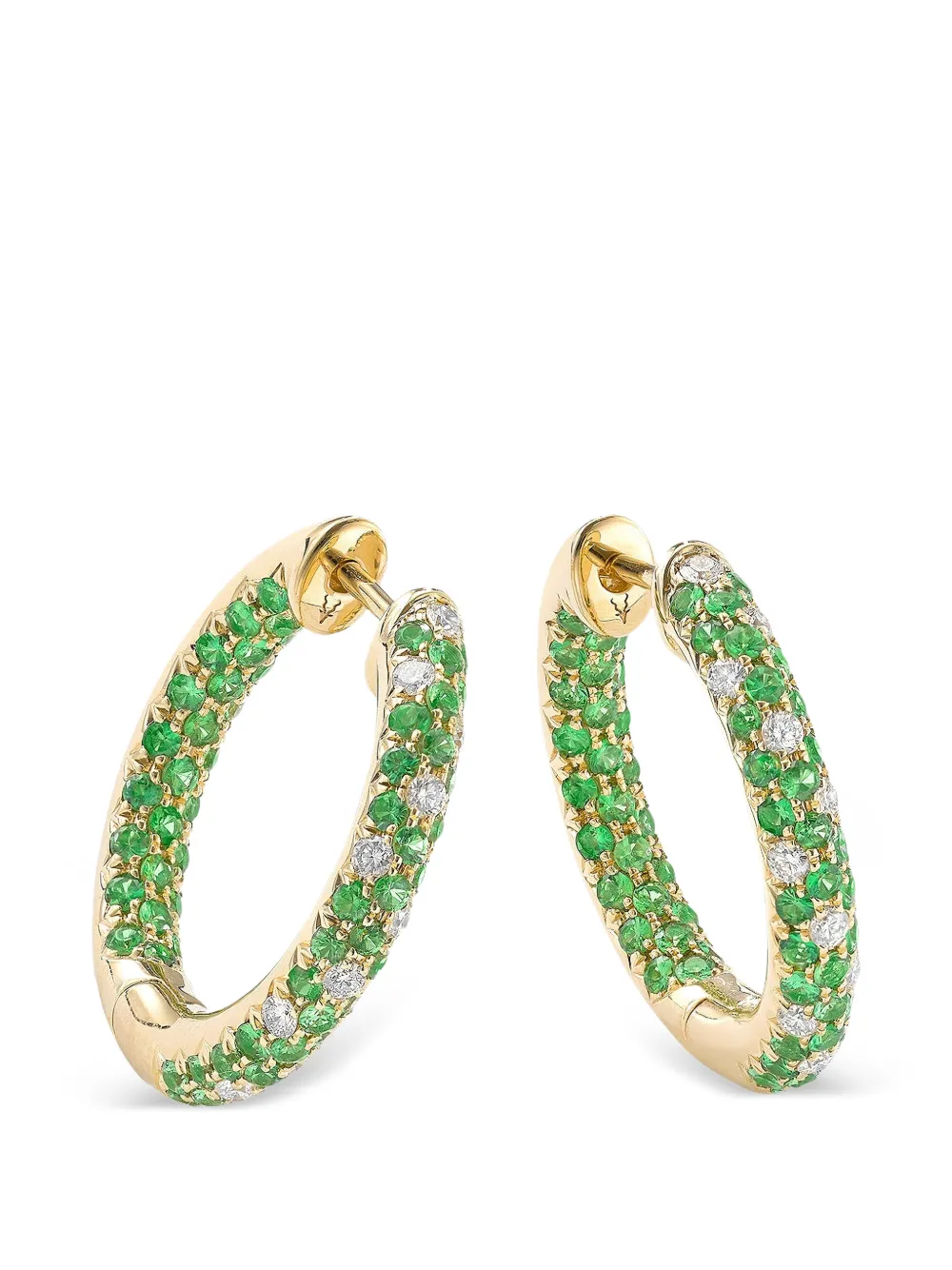ROBINSON PELHAM Disco Sister tsavorite and diamond hoop earrings - Oro