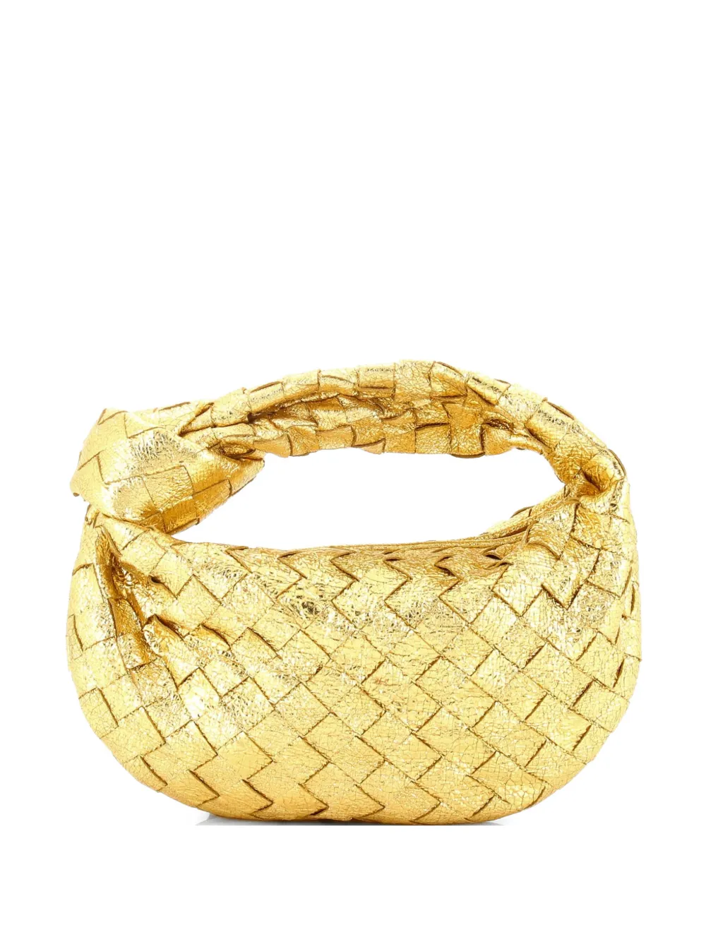 Bottega Veneta Pre-Owned BV Jodie Metallic Intrecciato Nappa Mini hobo bag - Oro