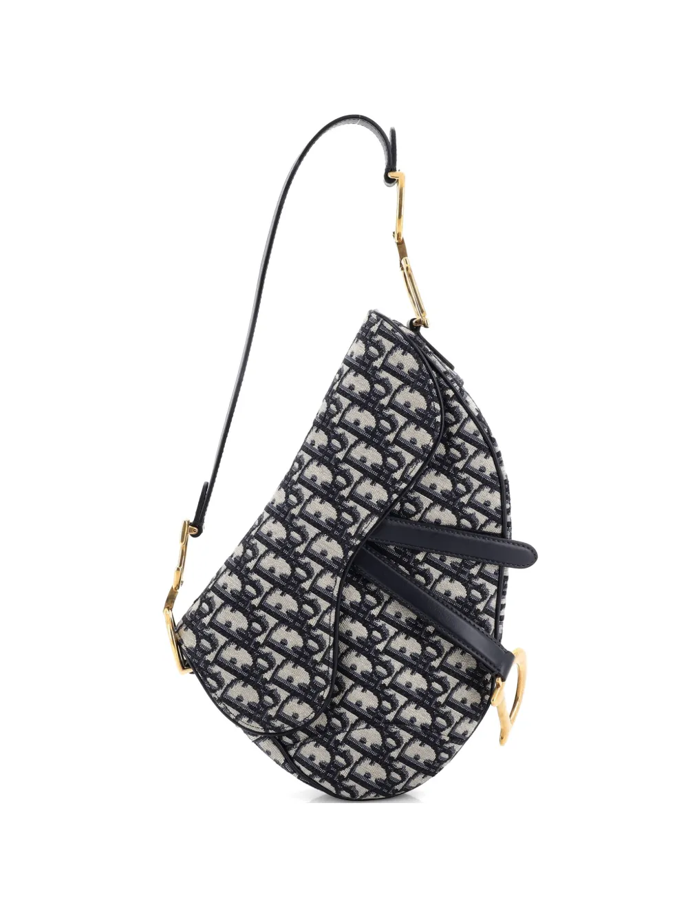 Christian Dior Pre-Owned Saddle Handbag Oblique Canvas Medium shoulder bag - Blau