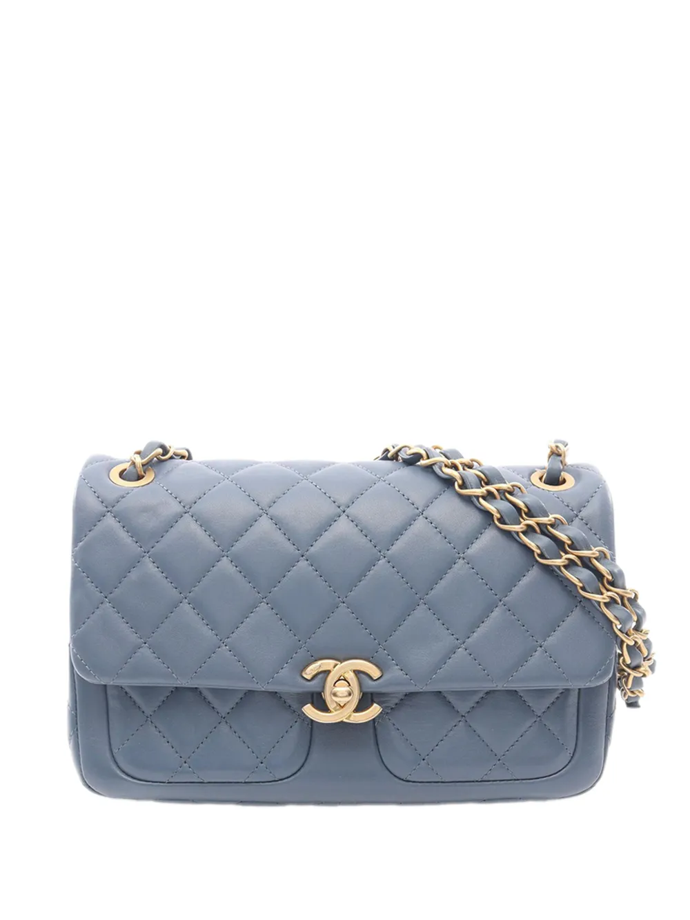 CHANEL Pre-Owned 2021-2026 CC Quilted Lambskin Pearl Crush Flap shoulder bag - Blu
