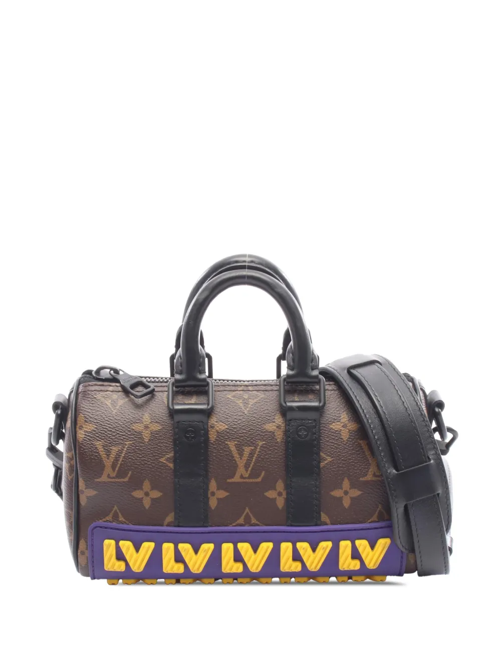 Louis Vuitton Pre-Owned 2021-2026 Monogram Keepall LV Rubber Bandouliere XS satchel - Marrone