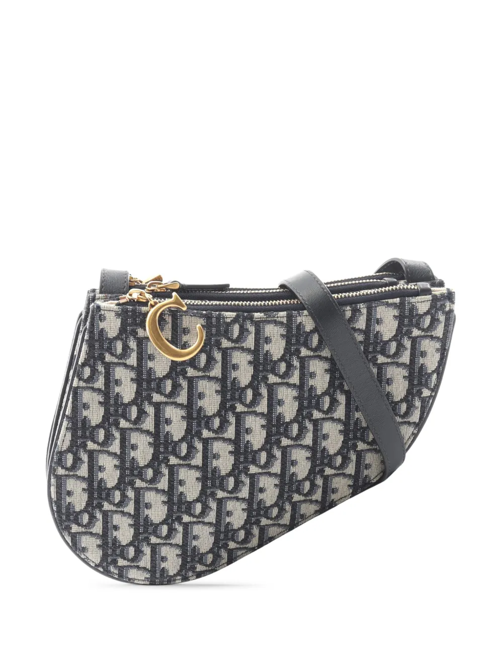 Christian Dior Pre-Owned 2010-2026 Oblique Canvas Saddle Triple Zip crossbody bag - Marrone