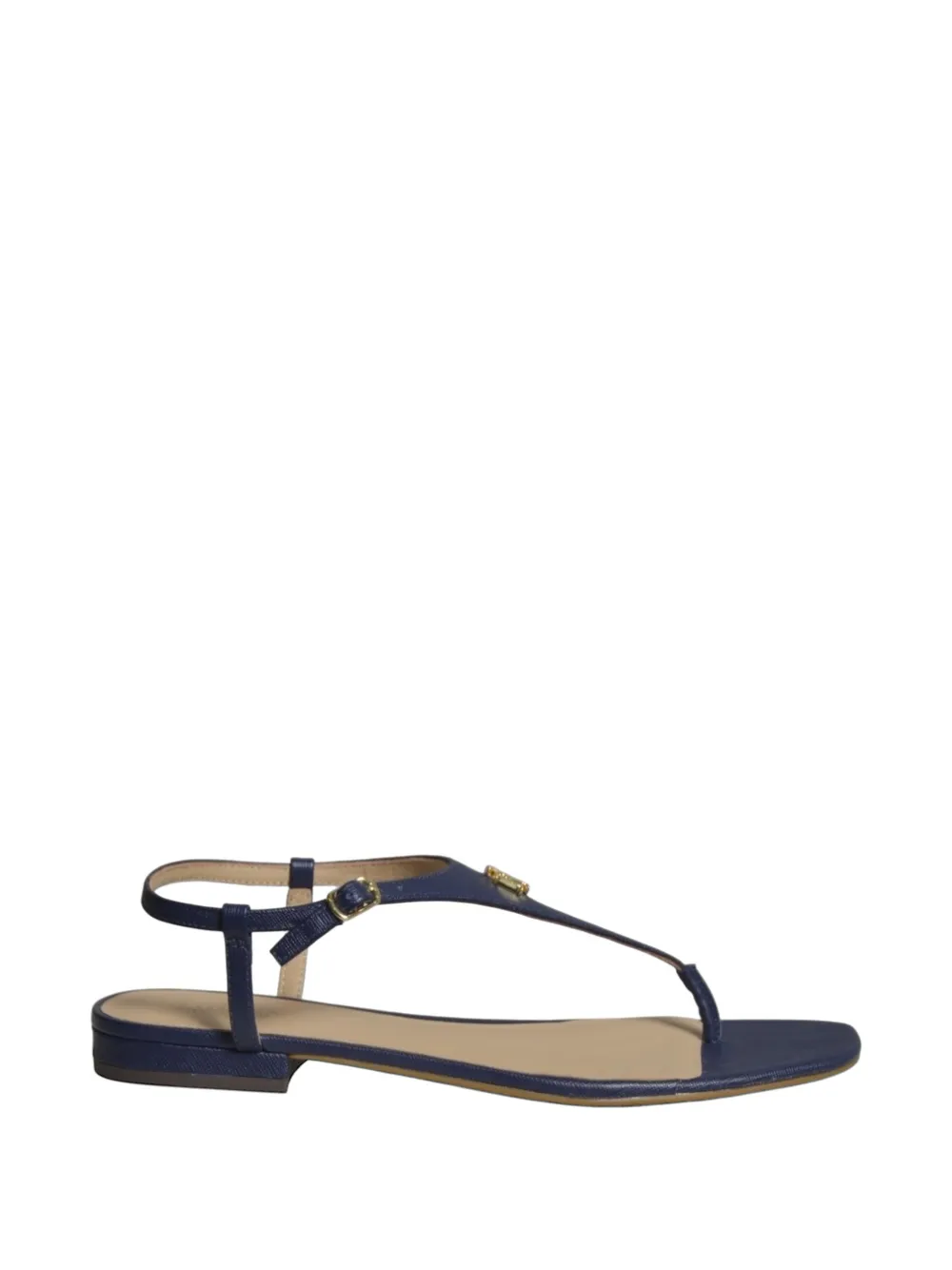 Lauren Ralph Lauren logo-plaque thong sandals Blauw
