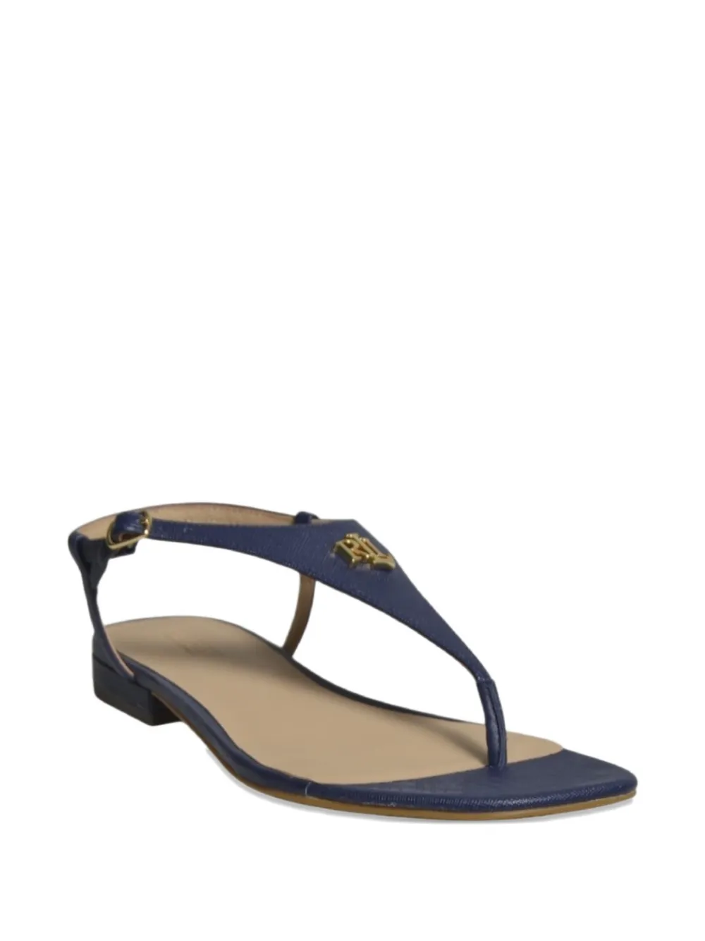 Lauren Ralph Lauren logo-plaque thong sandals Blauw