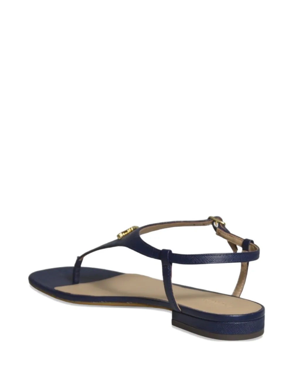 Lauren Ralph Lauren logo-plaque thong sandals Blauw