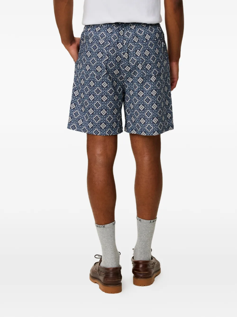  Les Deux Harry Arabesque Drawstring Shorts - Blue 