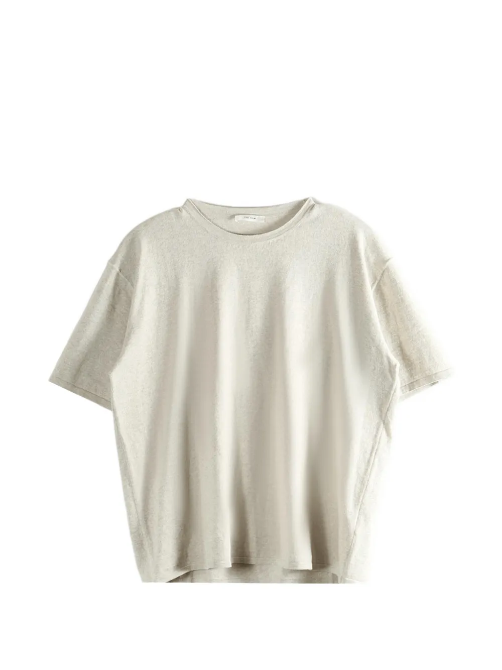 The Row Chalk Cotton T-shirt In Neutral