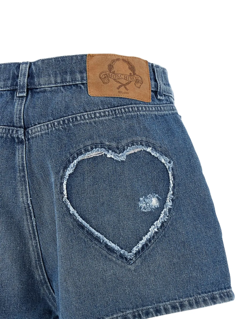 Moschino Spijkershorts met geborduurd hart Blauw