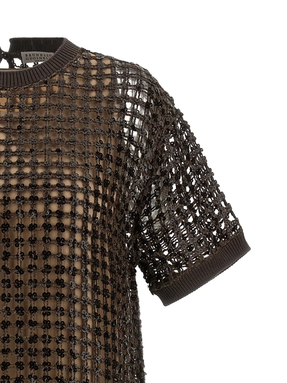 Brunello Cucinelli Jurk met pailletten Bruin