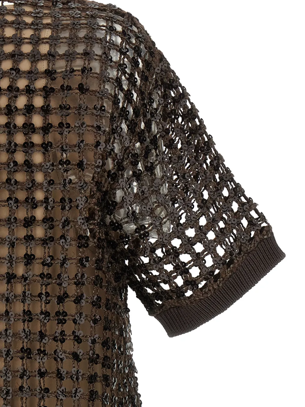 Brunello Cucinelli Jurk met pailletten Bruin