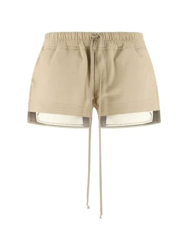 Rick Owens Fog Drawstring Shorts in Neutrals