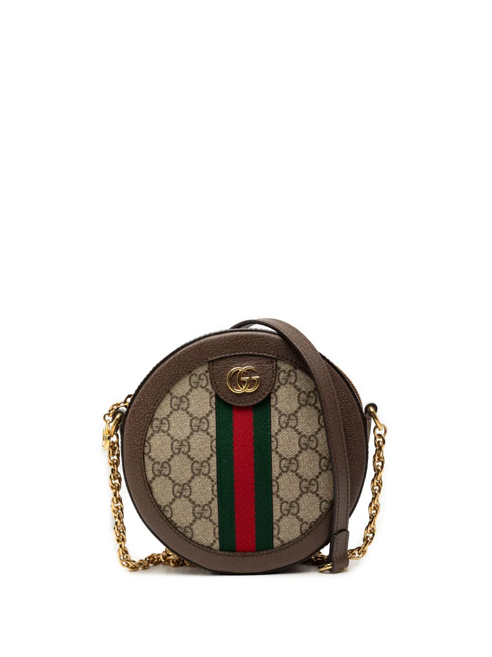 Gucci Pre-Owned 2016-2026 Mini GG Supreme Round Ophidia crossbody bag - Marrone