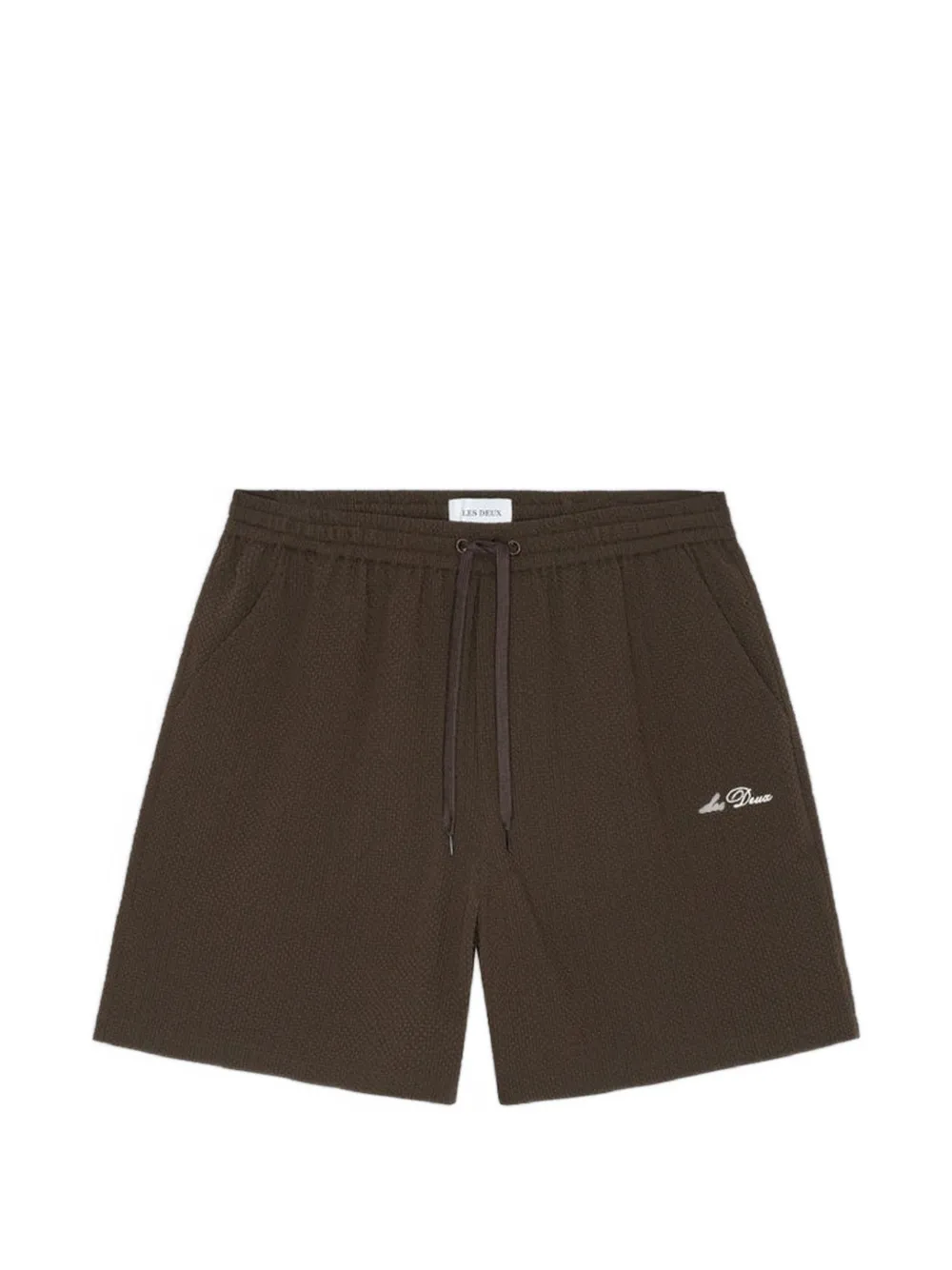 Les Deux Stan Seersucker drawstring swim shorts - Marrone