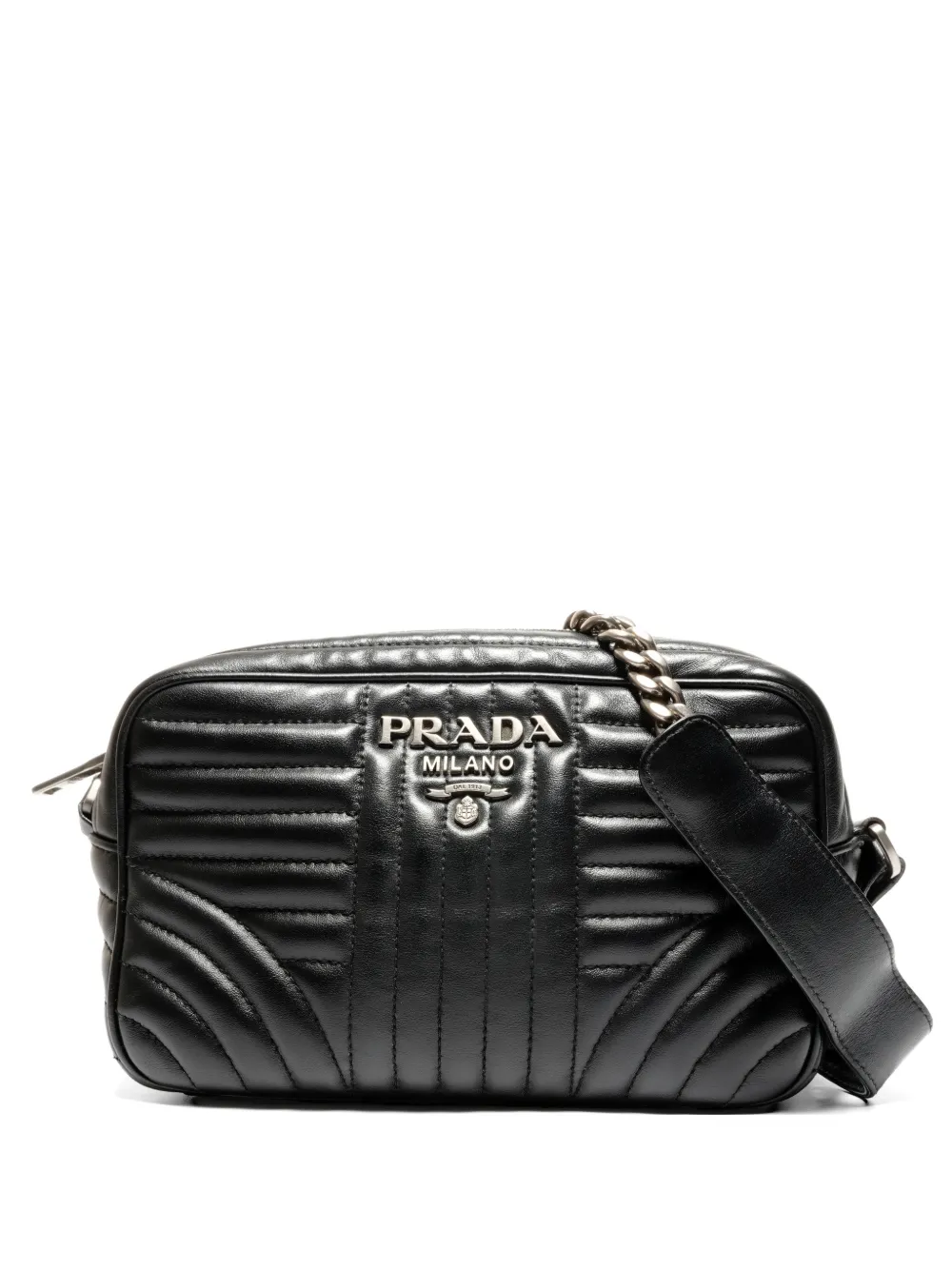 Prada Pre-Owned 2010-2020s Diagram logo-appliqué crossbody bag - Black