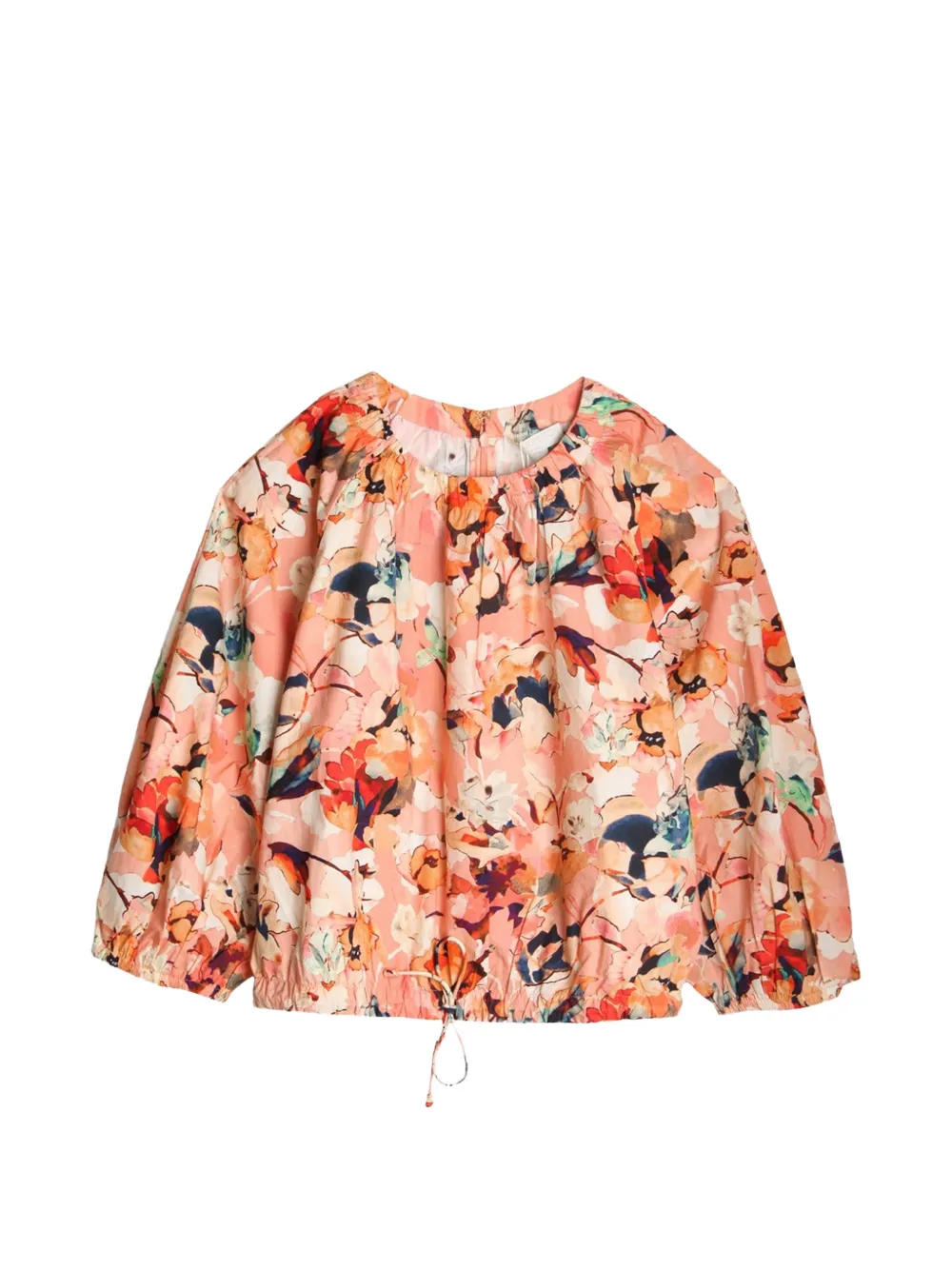Ulla Johnson Lucie blouse met bloemen-print en trekkoord bij de zoom Roze