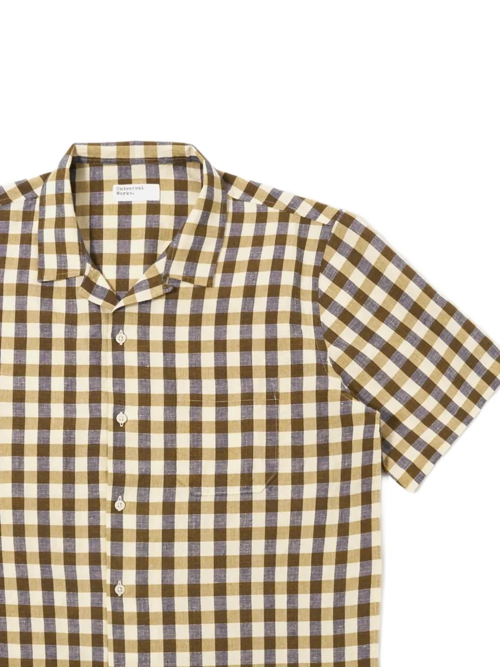 Universal Works Overhemd met gingham ruit Bruin