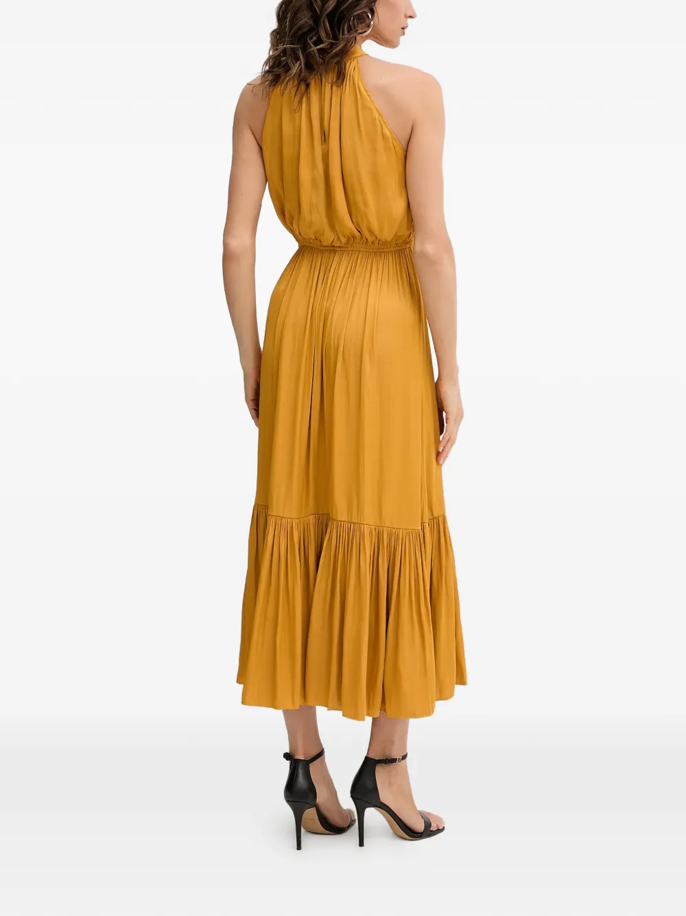 Halterneck Tiered Midi Dress