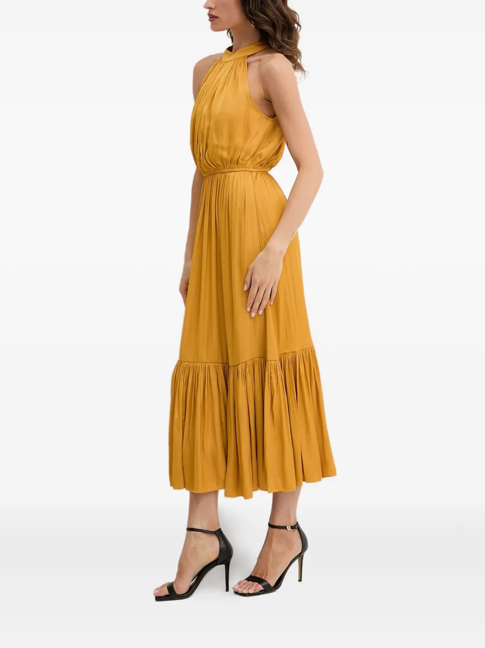 Halterneck Tiered Midi Dress