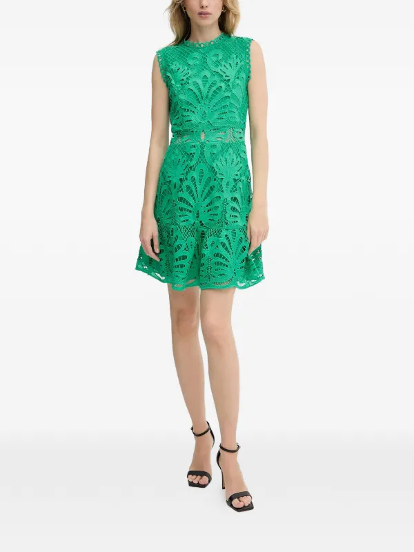 Morgan lace-detailing Mini Dress | Green | FARFETCH BH