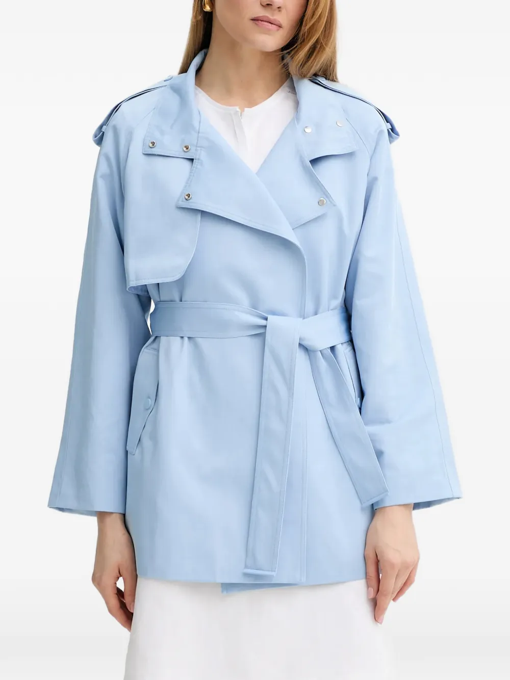 Morgan belted asymmetric coat