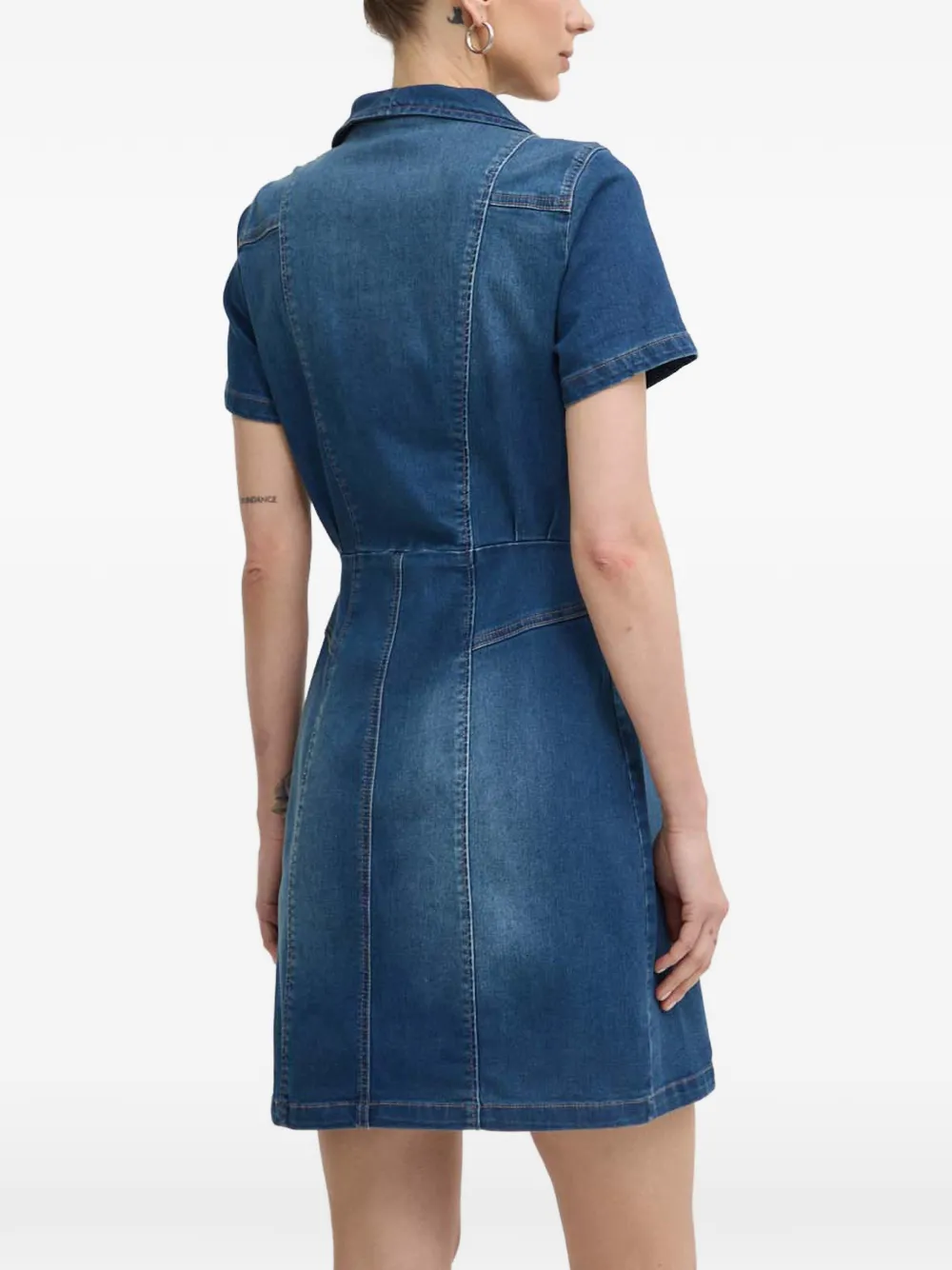 Button-Fastening Mini Dress