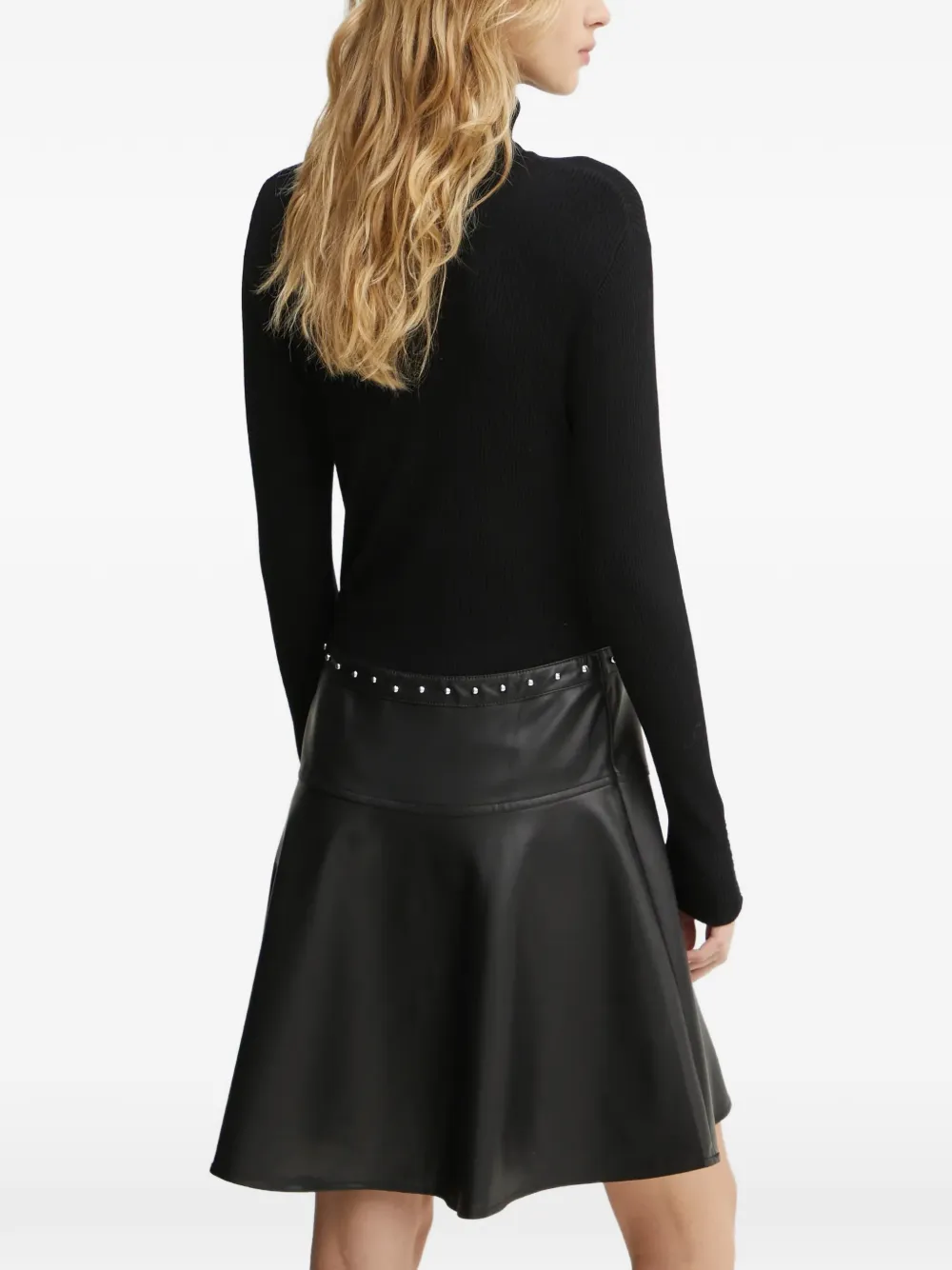  Morgan Pearl-button Mini Dress - Black 