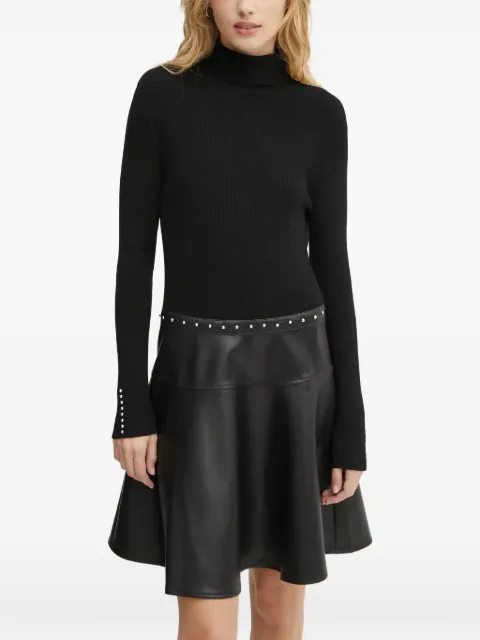 Morgan pearl-button mini dress