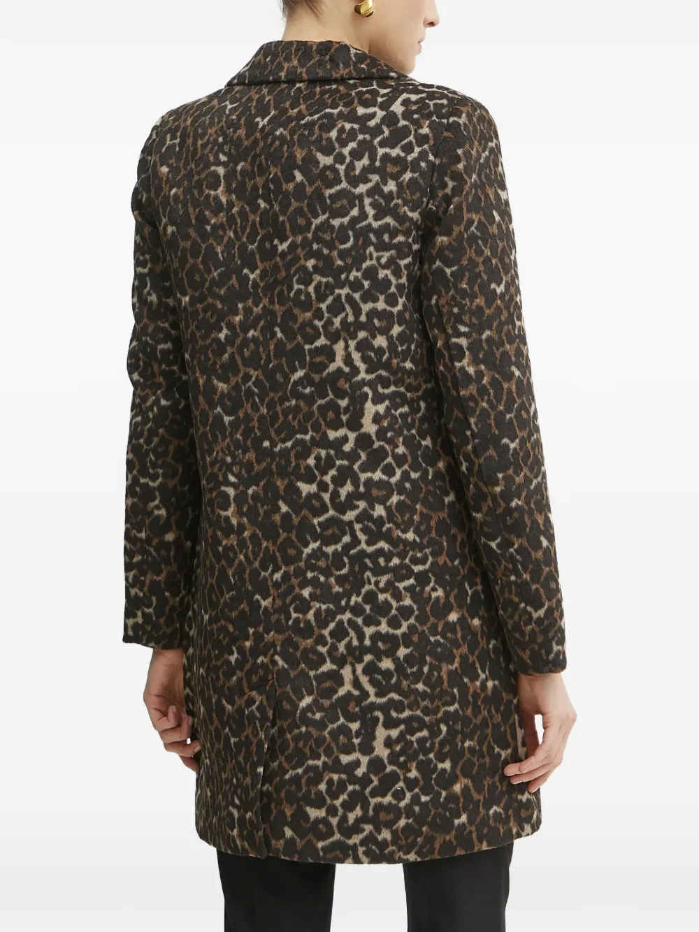  Morgan Leopard-print Coat - Black 
