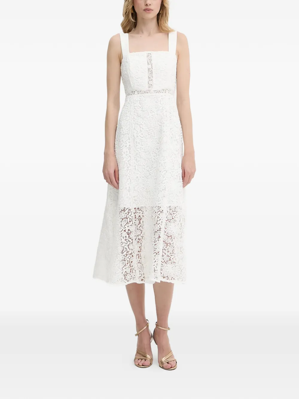 Morgan square-neck dress - White