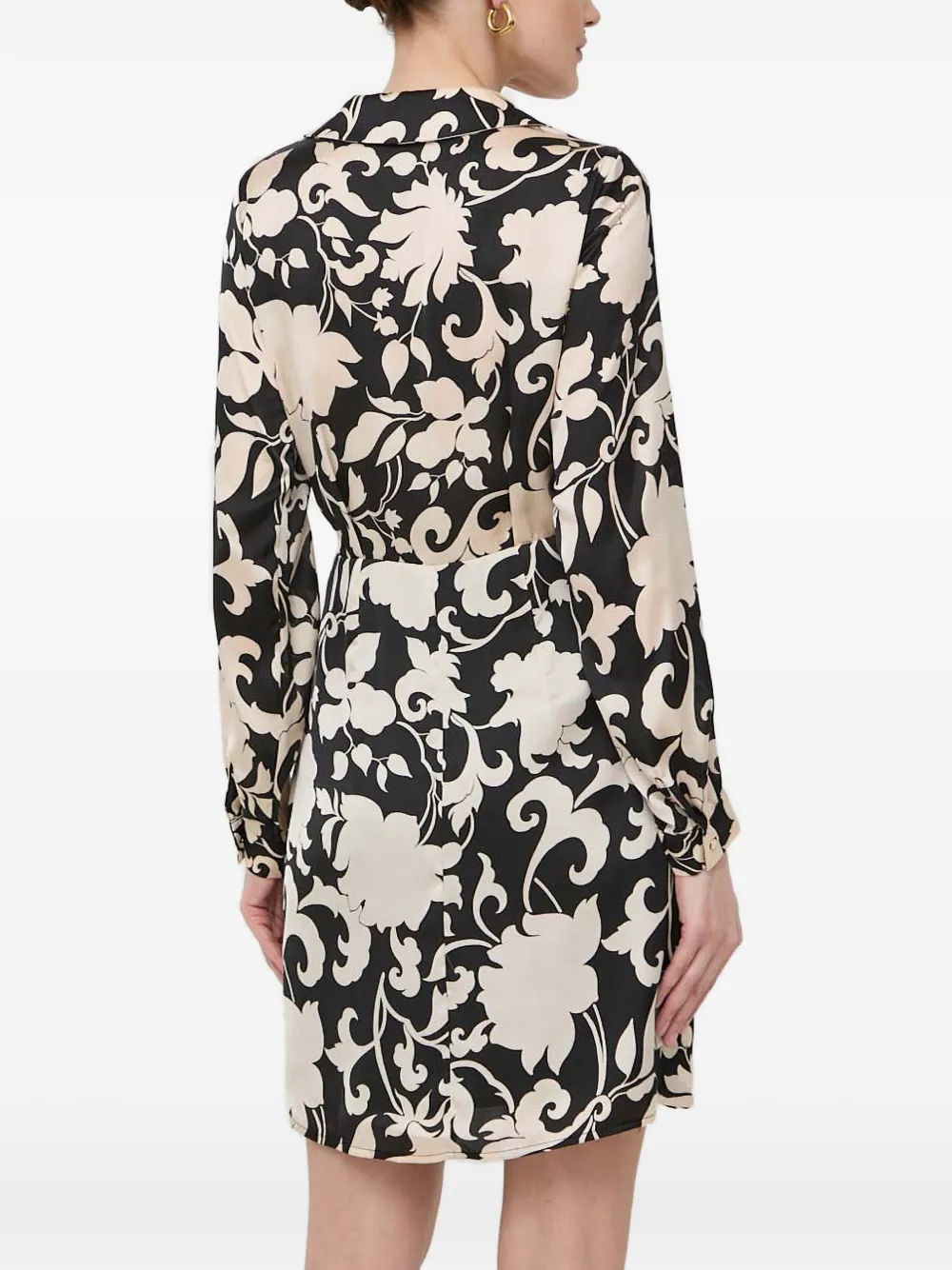 Morgan Mini-jurk met V-hals en bloemenprint Zwart