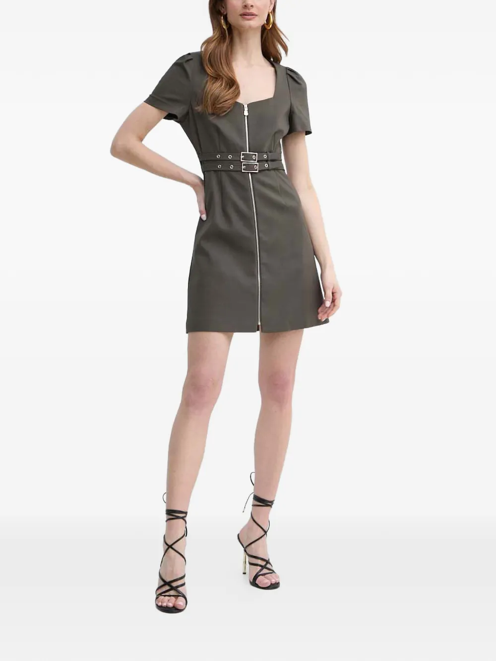  Morgan Belted Mini Dress - Green 