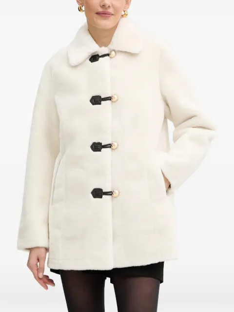 Morgan button-fastening faux-fur coat