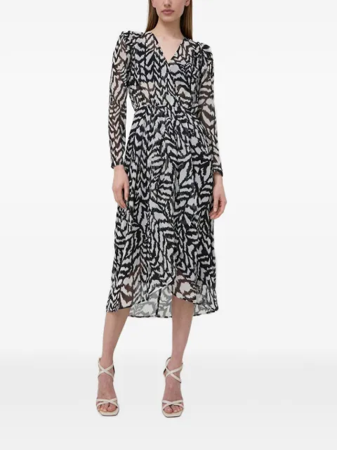 Morgan long-sleeve printed midi dress