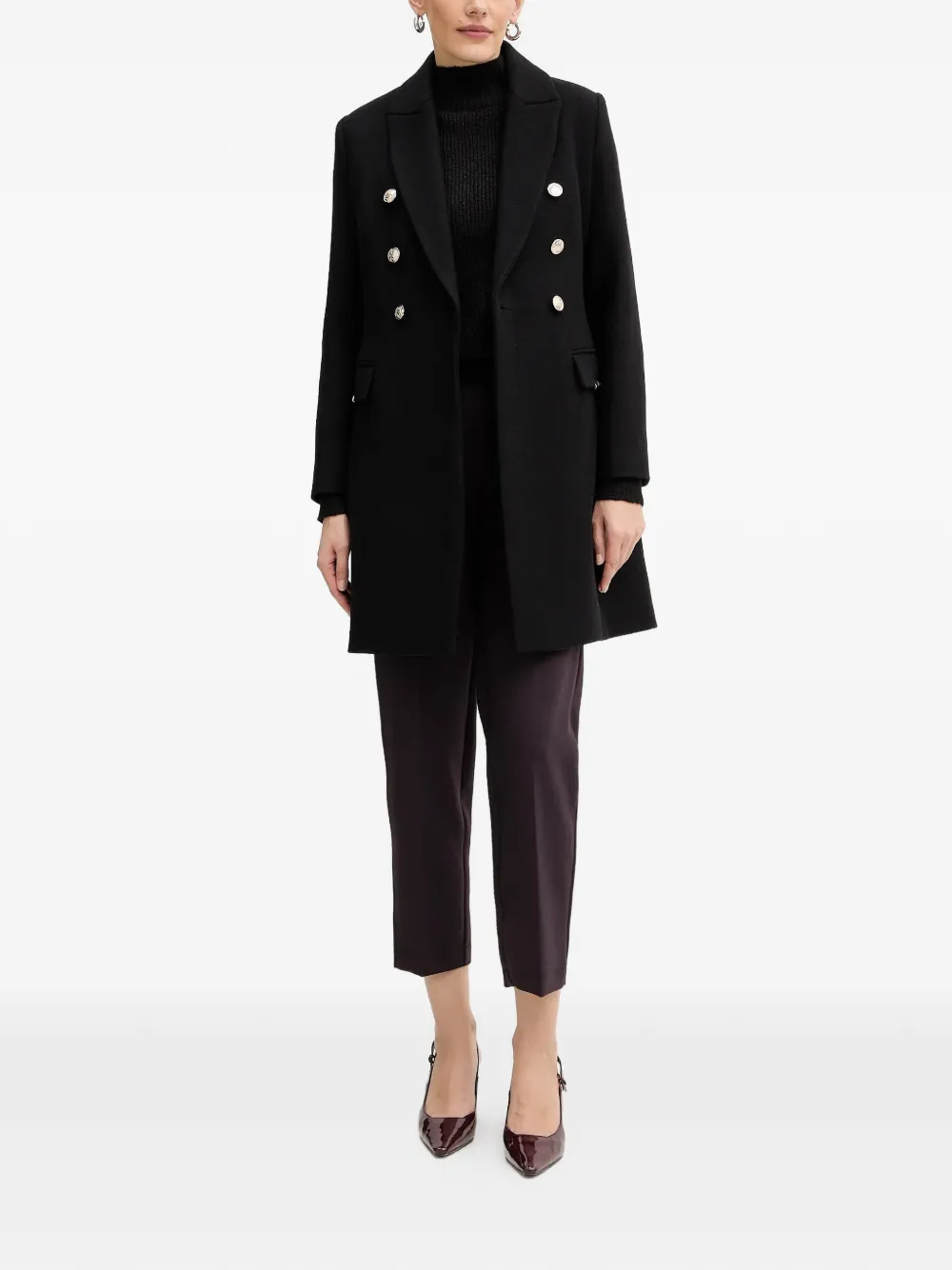  Morgan Buttoned Coat - Black 