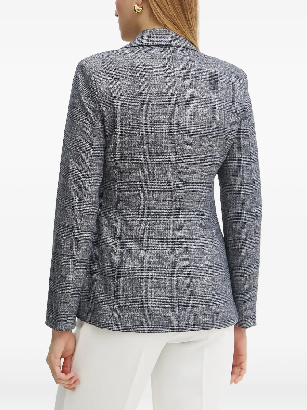 Morgan Geruite blazer Blauw