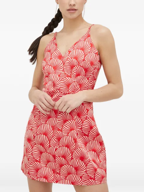 Morgan V-neck patterned mini dress