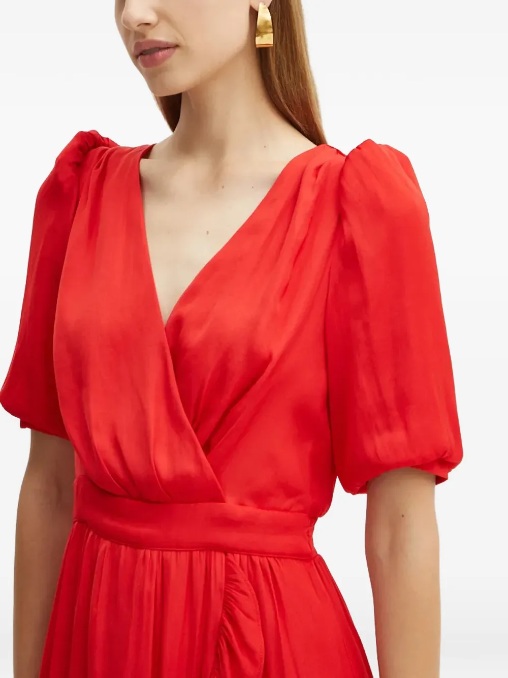 Morgan Midi-jurk met asymmetrische afwerking Rood