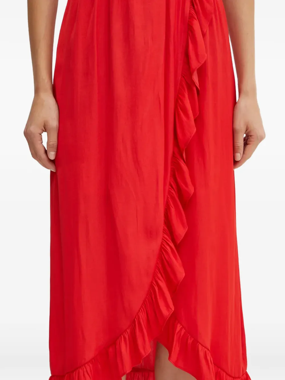 Morgan Midi-jurk met asymmetrische afwerking Rood