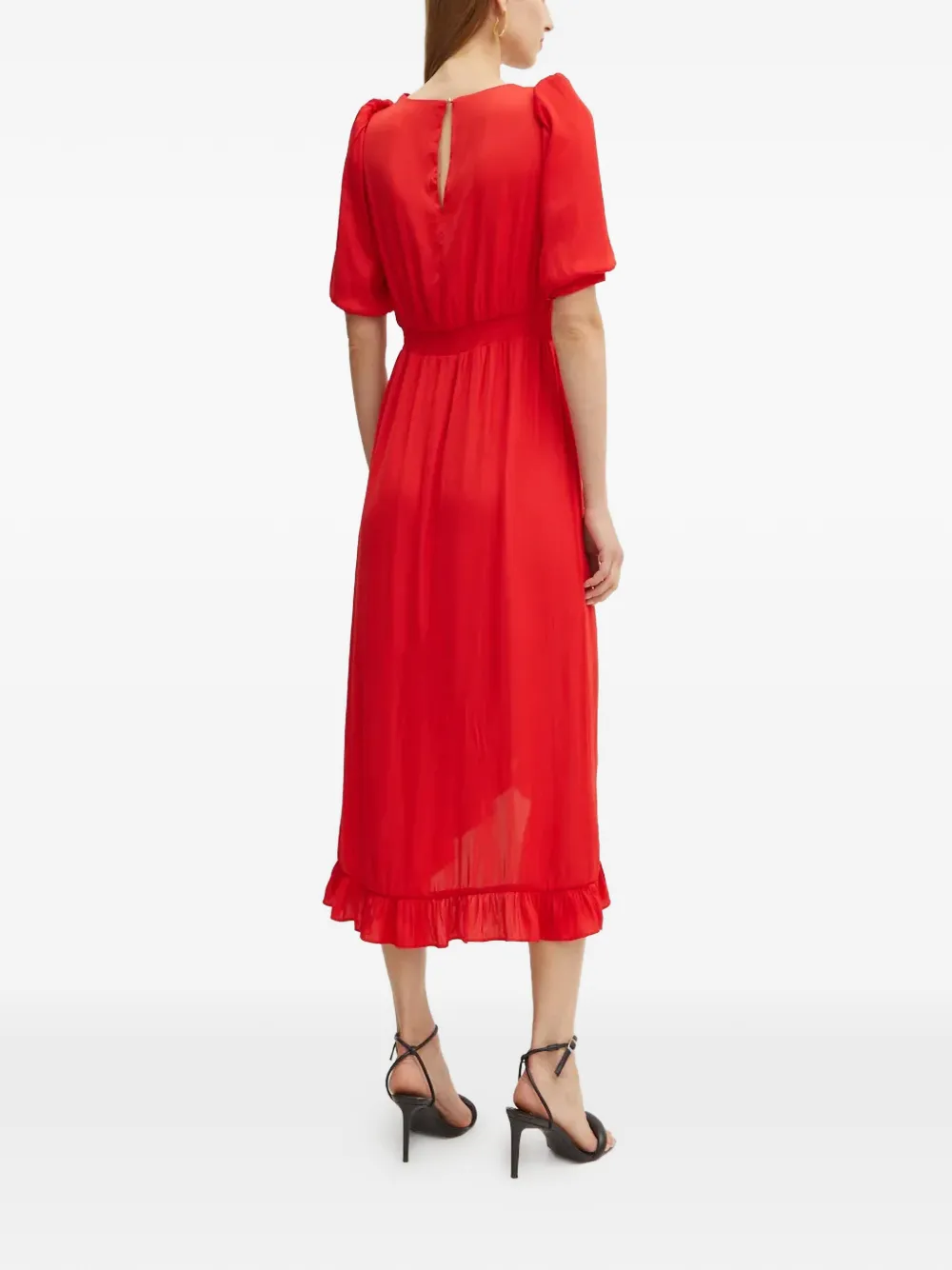 Morgan Midi-jurk met asymmetrische afwerking Rood