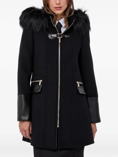 Morgan faux fur-trimmed coat