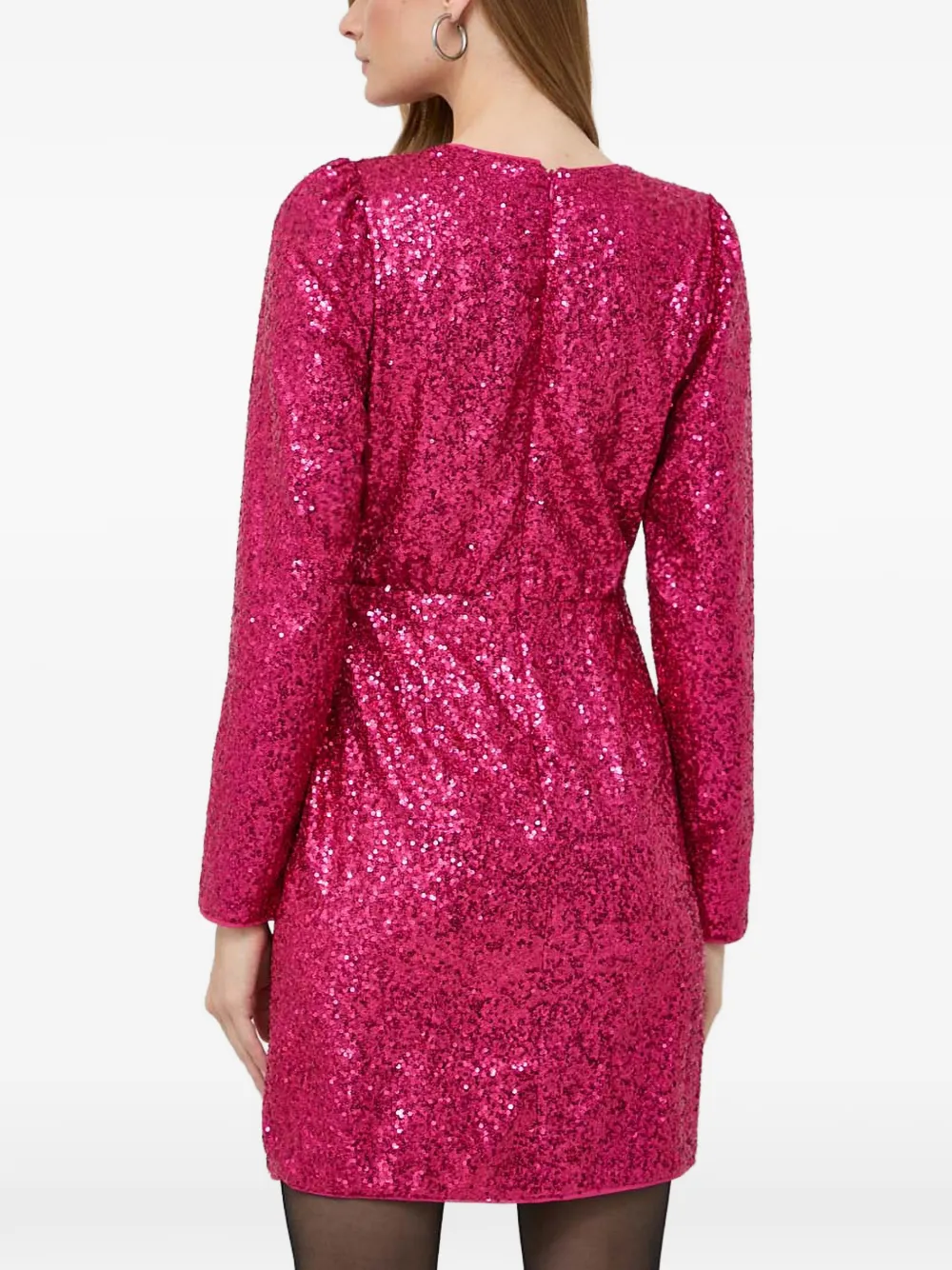  Morgan Sequined V-neck Mini Dress - Pink 