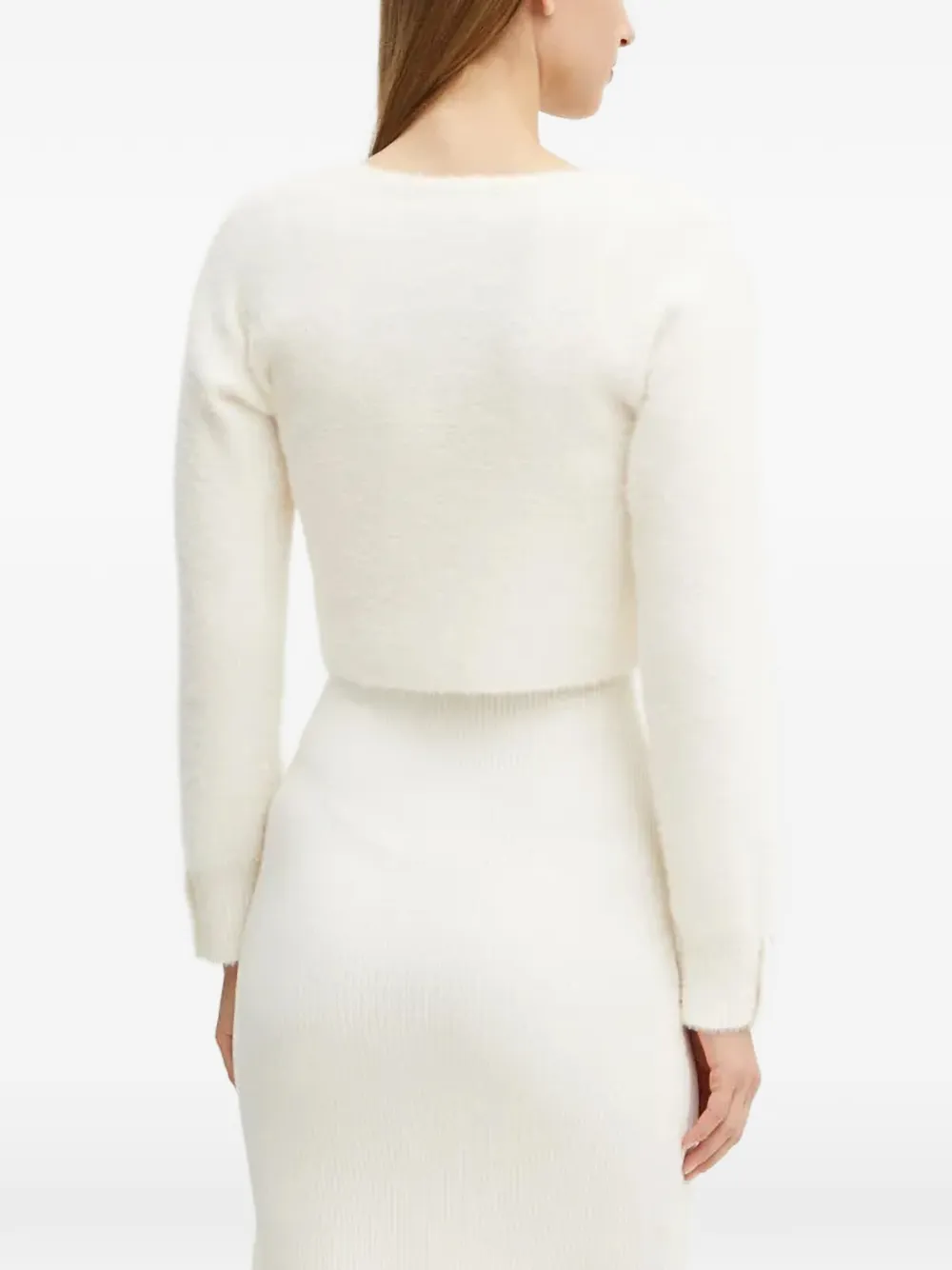  Morgan Split Ribbed Midi Dress - Neutrals 