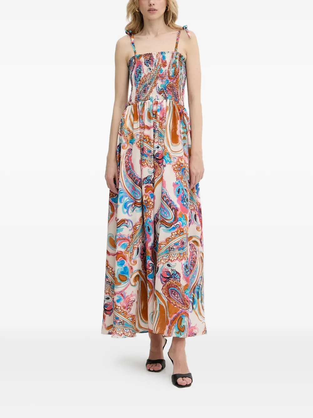 Morgan tie-strap maxi dress - Toni neutri