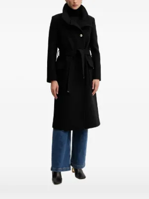 MORGAN 黒 ロングコート Morgan カラーコート | ブラック | FARFETCH JP