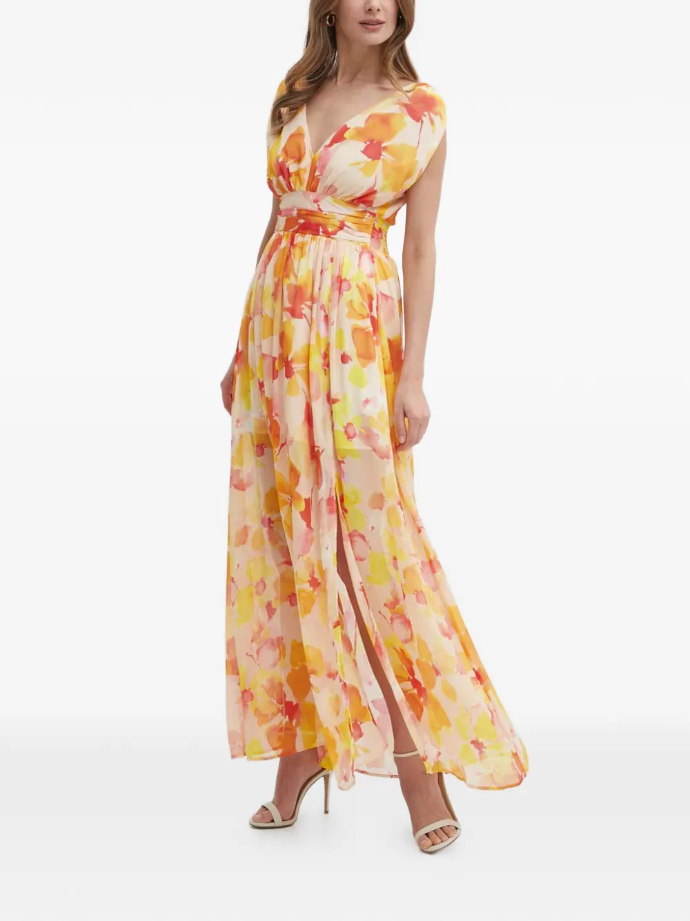 Morgan Maxi-jurk met bloemenprint Beige