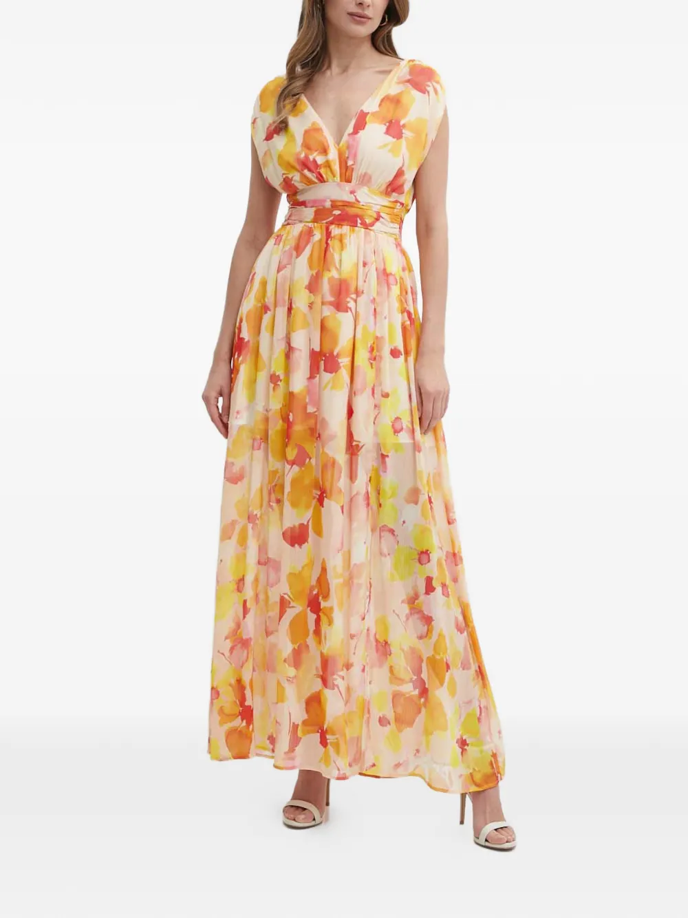 Morgan V-neck floral maxi dress - Toni neutri