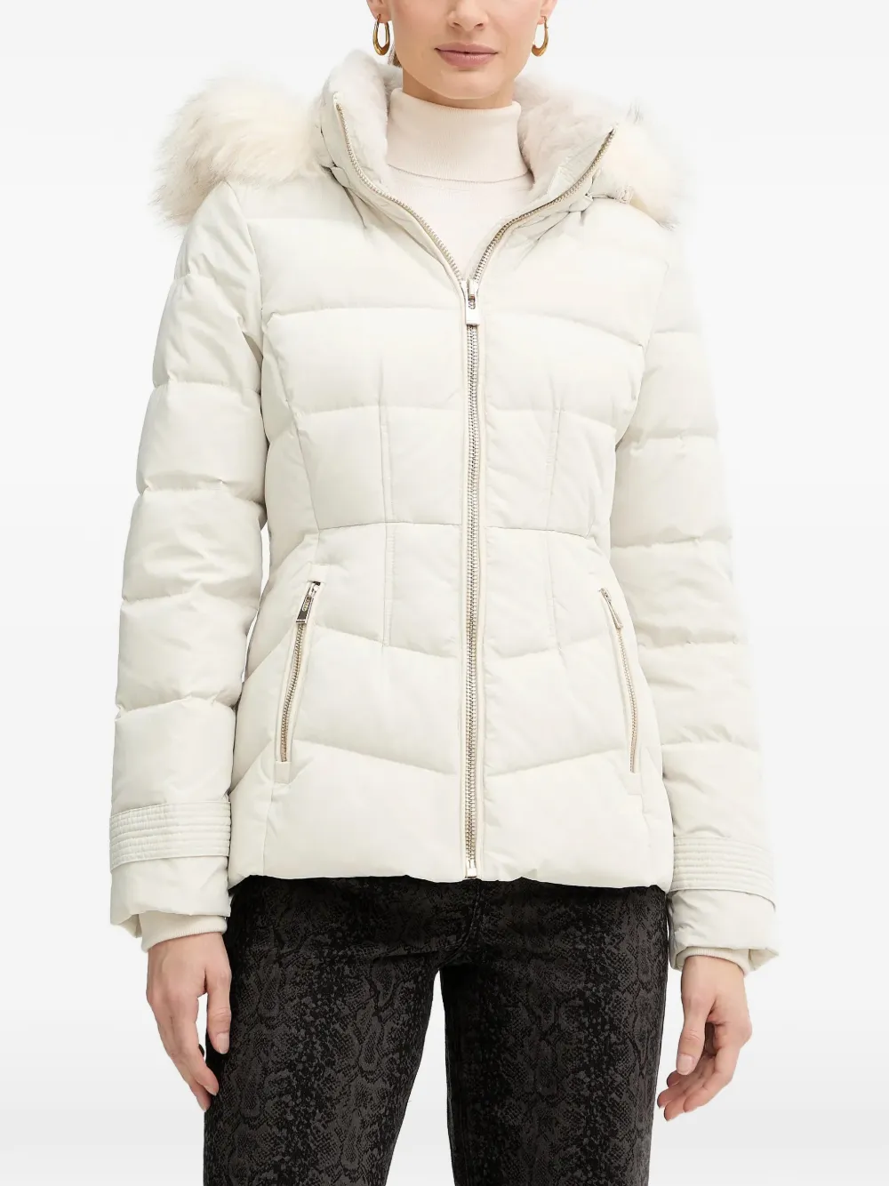 Morgan hooded puffer jacket - Neutrals