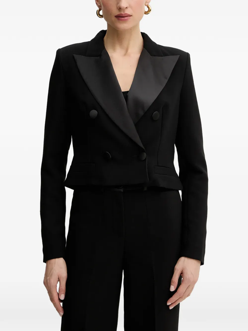 Morgan double-breasted cropped blazer - Nero