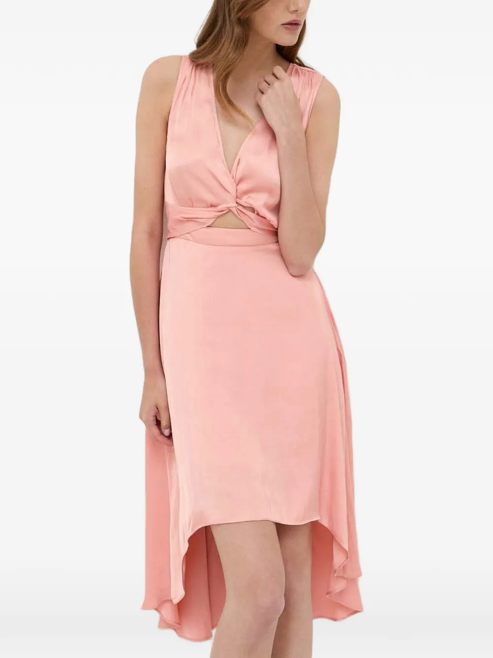 Morgan asymmetrical-hem mini dress - Rosa