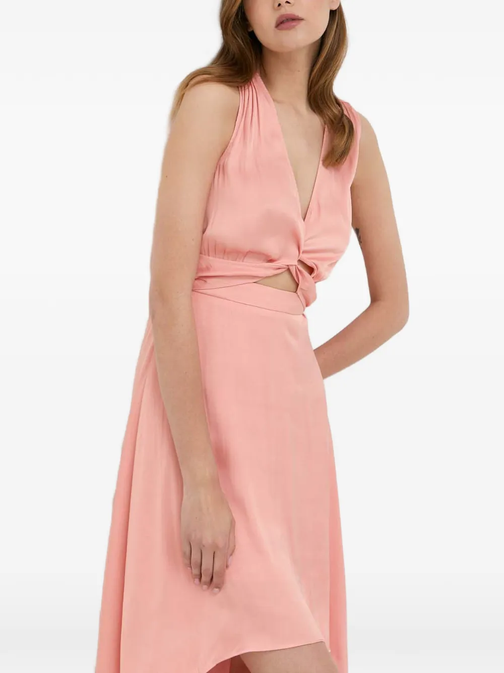  Morgan Asymmetrical-hem Mini Dress - Pink 